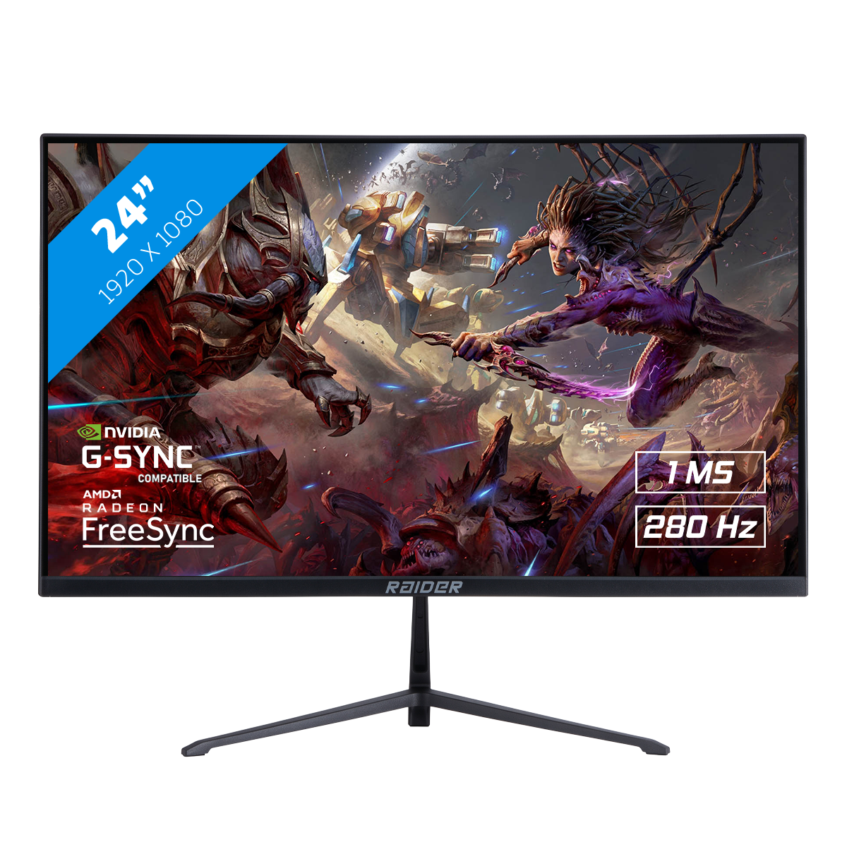 24" RAIDER - Full HD VA Curved 280Hz Gaming Monitor