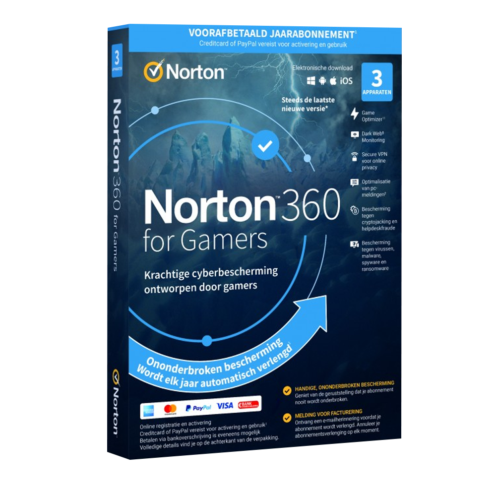 NortonLifeLock 360 for Gamers (1 jaar/3 apparaten)