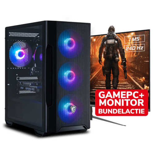 MSI RTX 3050 AMD Game PC + 25 Inch Monitor 
