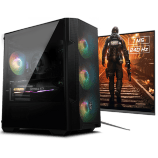 MSI RTX 3050 AMD Game PC + 25 Inch Monitor 
